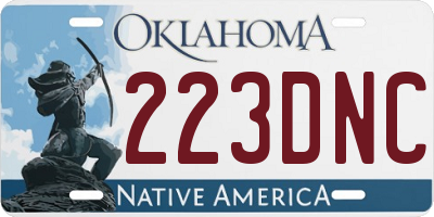 OK license plate 223DNC