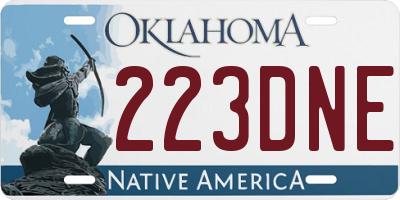 OK license plate 223DNE