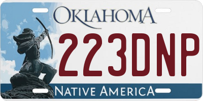OK license plate 223DNP