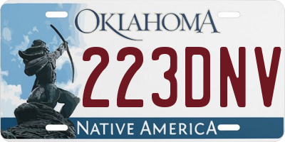 OK license plate 223DNV