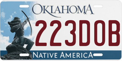OK license plate 223DOB