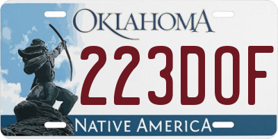 OK license plate 223DOF
