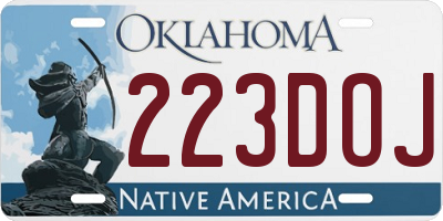 OK license plate 223DOJ