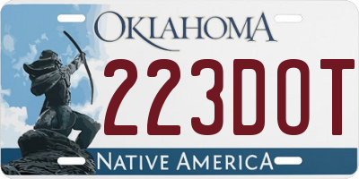 OK license plate 223DOT