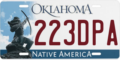 OK license plate 223DPA