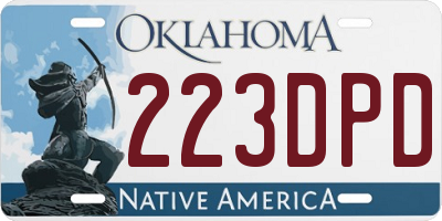 OK license plate 223DPD