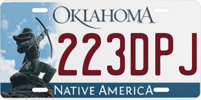 OK license plate 223DPJ