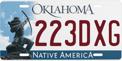 OK license plate 223DXG