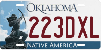 OK license plate 223DXL