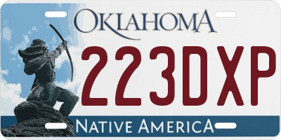 OK license plate 223DXP