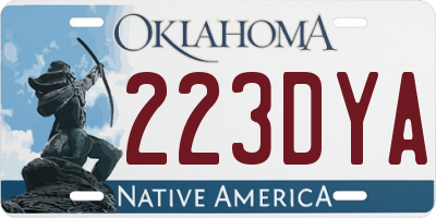 OK license plate 223DYA