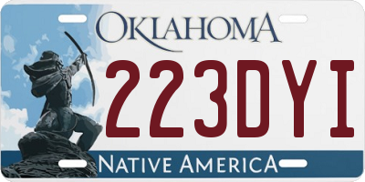 OK license plate 223DYI