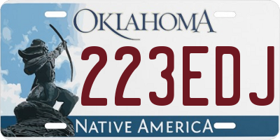 OK license plate 223EDJ
