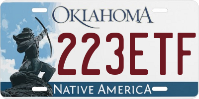 OK license plate 223ETF