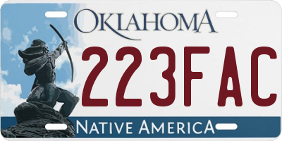OK license plate 223FAC