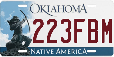 OK license plate 223FBM