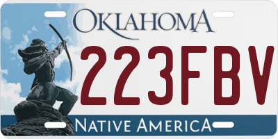 OK license plate 223FBV
