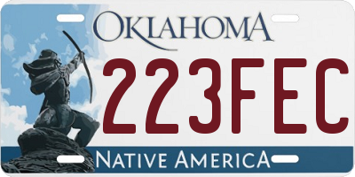 OK license plate 223FEC