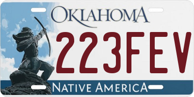 OK license plate 223FEV