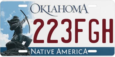 OK license plate 223FGH