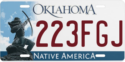 OK license plate 223FGJ