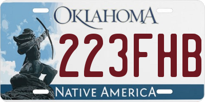 OK license plate 223FHB