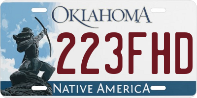 OK license plate 223FHD