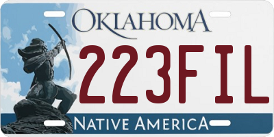 OK license plate 223FIL