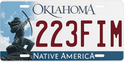 OK license plate 223FIM