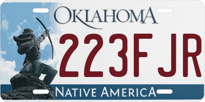 OK license plate 223FJR