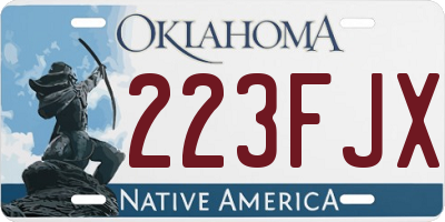 OK license plate 223FJX