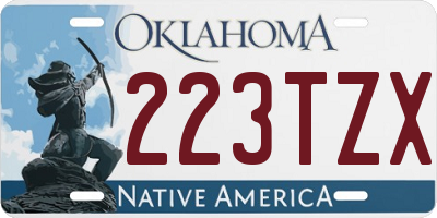OK license plate 223TZX