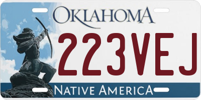 OK license plate 223VEJ