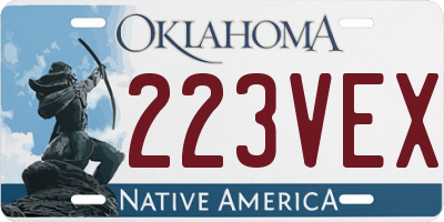 OK license plate 223VEX