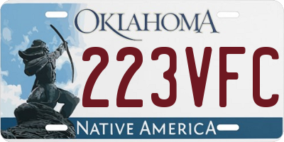 OK license plate 223VFC