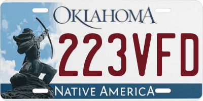OK license plate 223VFD