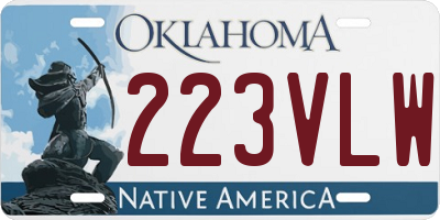 OK license plate 223VLW