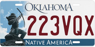 OK license plate 223VQX