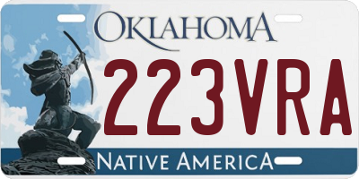 OK license plate 223VRA