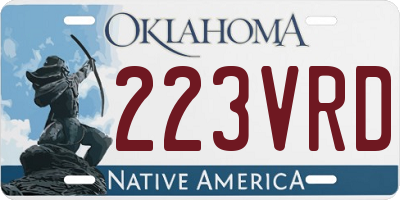 OK license plate 223VRD