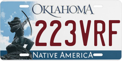OK license plate 223VRF