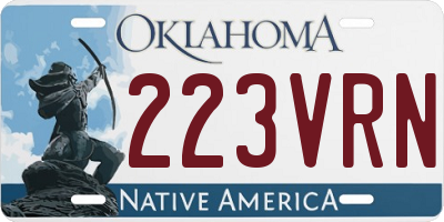 OK license plate 223VRN