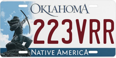 OK license plate 223VRR