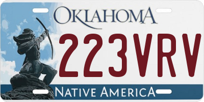 OK license plate 223VRV