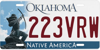 OK license plate 223VRW