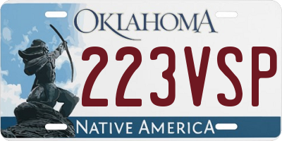 OK license plate 223VSP