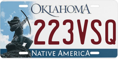 OK license plate 223VSQ