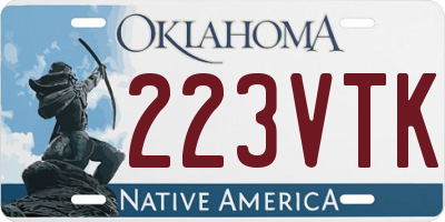 OK license plate 223VTK