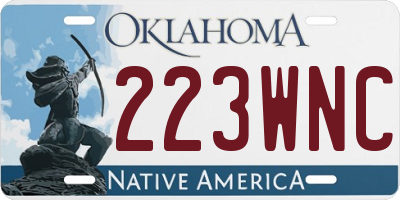 OK license plate 223WNC