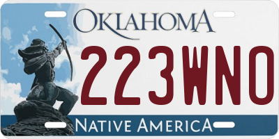 OK license plate 223WNO